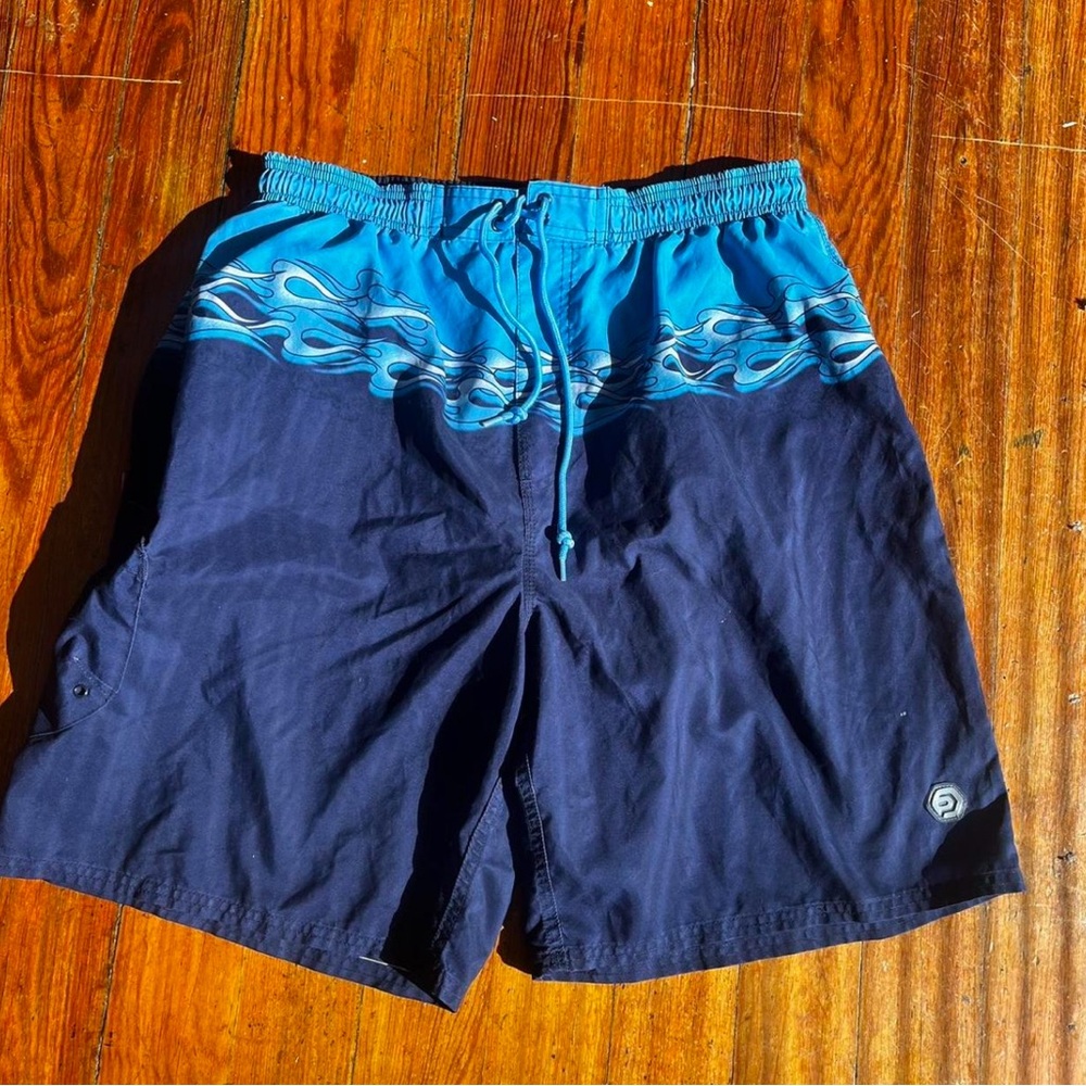 OP Blue Board Shorts with Navy Contrast